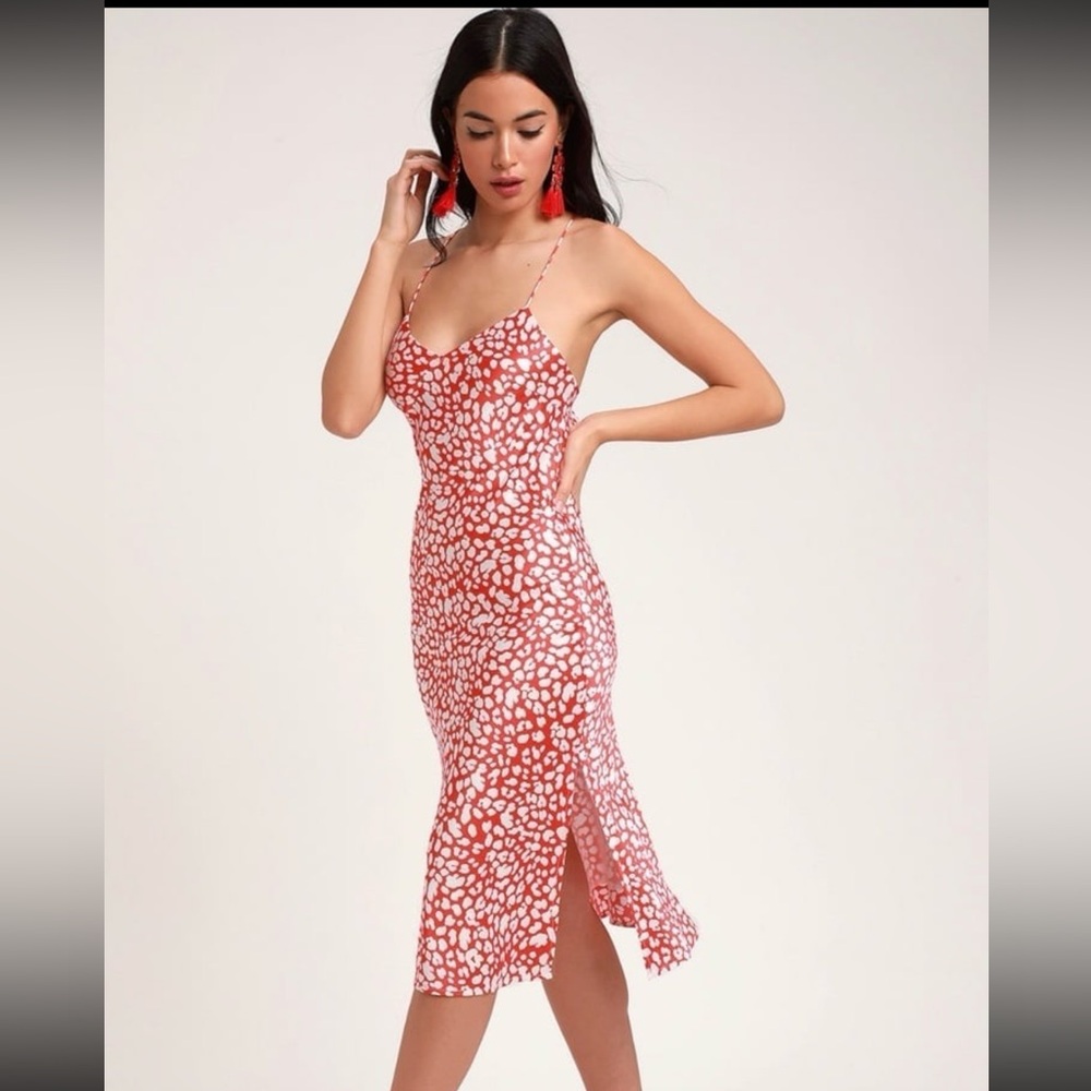 Lulus Red Leopard Print Dress